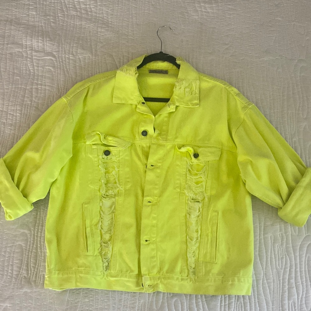 Carmar Medium Neon Yellow Denim Jacket